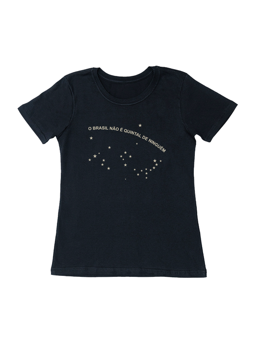 Camiseta Baby look BR Não é quintal de ninguém! (ESTRELAS)